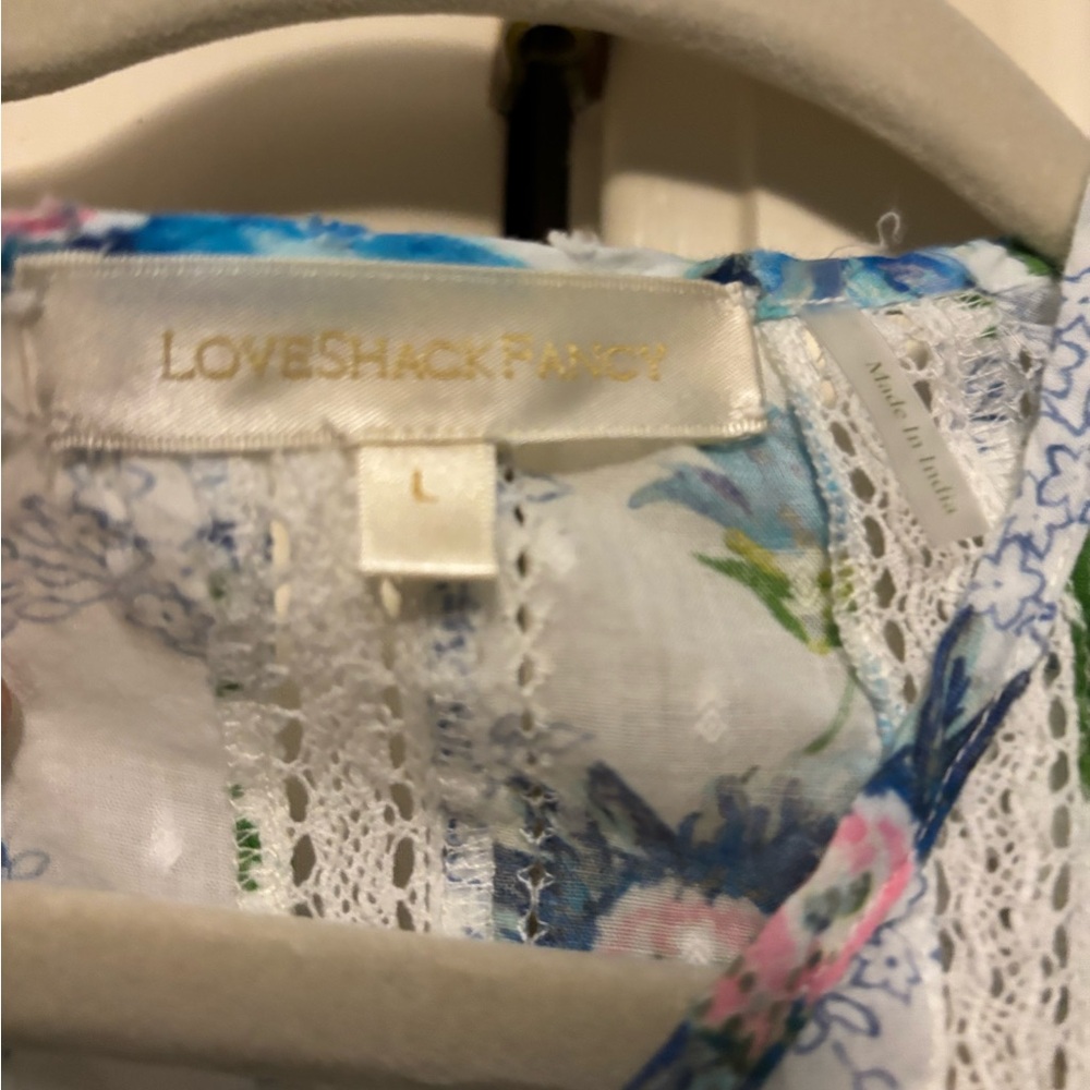 LoveShackFancy Blue and White Floral Lace Dress - Picture 3 of 3